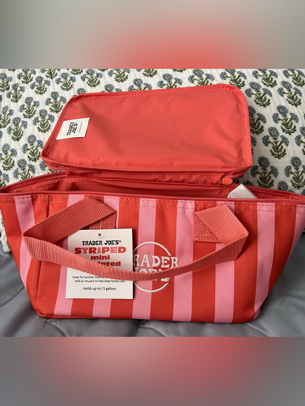 Trader Joe’s Red Striped Mini Insulated Tote